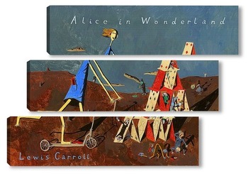 Модульная картина Алиса в стране чудес 3