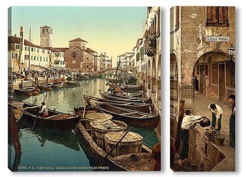 Модульная картина Чиоггия, рыбный рынок, Венеция, Италия