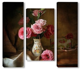 Модульная картина Букет розовых эустом