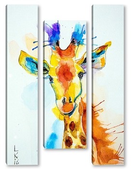 Модульная картина Радостный жираф