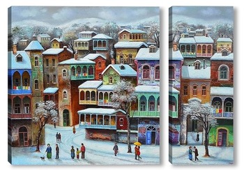 Модульная картина Зимный  тбилиси 
