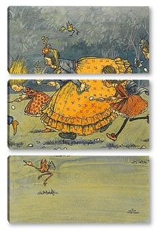 Модульная картина Гонка с ложкой и яйцами
