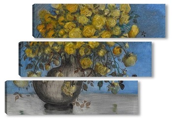 Модульная картина Желтые розы