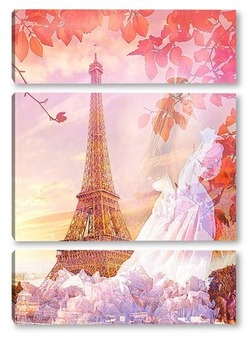 Модульная картина Романтика Парижа