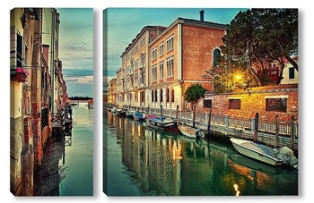 Модульная картина Ночные улицы Венеции