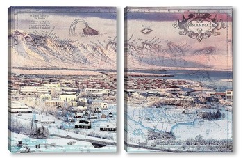 Модульная картина Зима в Исландии