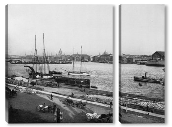 Модульная картина Панорама Невы после Николаевского моста 1910  –  1913