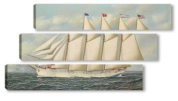 Модульная картина Четыре мачтовый корабль