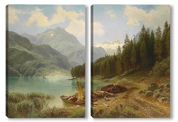 Модульная картина Отдых на озере 1874