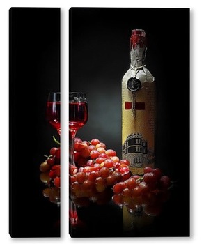 Модульная картина виноградное вино