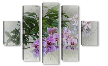 Модульная картина Орхидея и бамбук