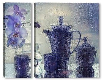  Орхидея на мокром стекле