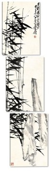 Модульная картина Бамбук и камень
