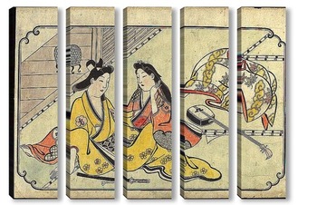 Модульная картина Гейша и самурай