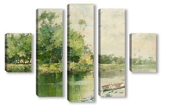 Модульная картина Река (двусторонняя живопись), 1884