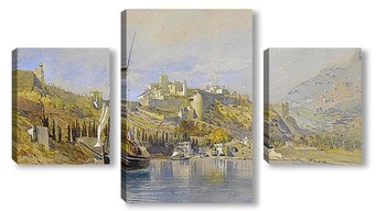 Модульная картина Вид на замок и гавань, Монако
