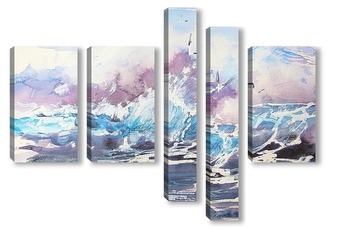 Модульная картина Морская живопись. Волна.