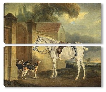 Модульная картина Лошадь и гончие