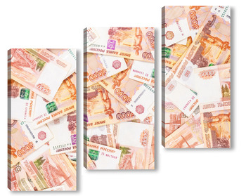 Модульная картина Background of banknotes, Russian rubles