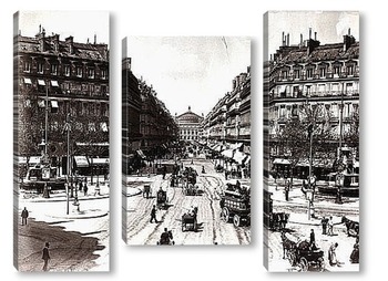 Модульная картина Проспект d\'Opera в Париже-конец 19в.
