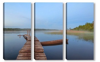 Модульная картина Туманное утро на озере