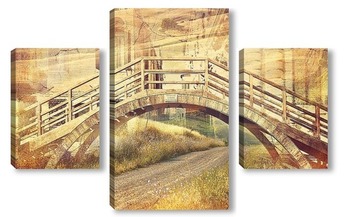 Модульная картина Деревянный мостик