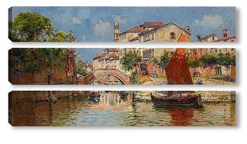 Модульная картина Вид на канал, Венеция