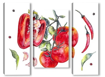 Модульная картина Перец и помидор
