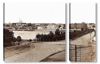 Модульная картина Вид на Тарасовскую набережную,Екатеринбург 1880