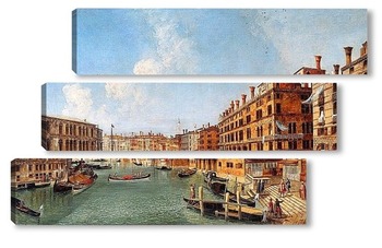  Прекрасный вид на Венецию. Глядя северу Гранд-канал от моста Риа