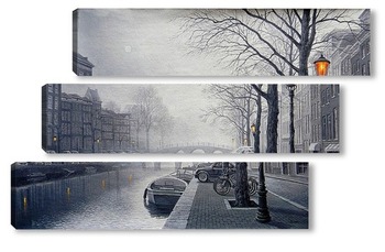 Модульная картина Вечерний Амстердам