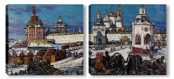 Модульная картина Свято-Троицкий монастырь и ул. Сергиевой Лавры