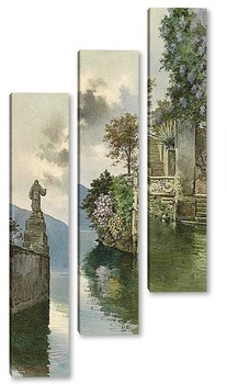 Модульная картина каменные ступени к озеру