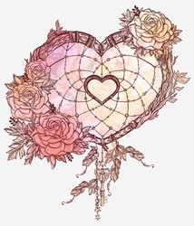    Сердце с цветами