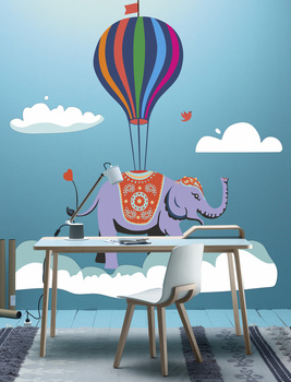 Наклейка Слон на воздушном шаре
