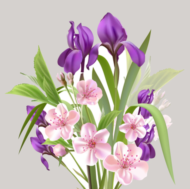 Наклейка Букет весенних цветов