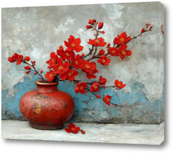    Алая ветвь в терракотовой вазе