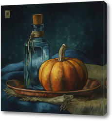    Акварель "Натюрморт с тыквой"