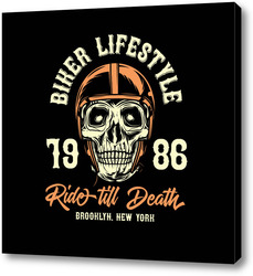   Постер Череп байкер "Biker Lifestyle"