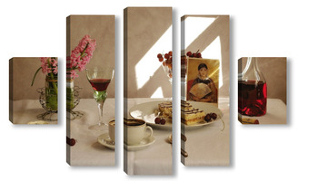 Модульная картина Черный кофе с утра 2