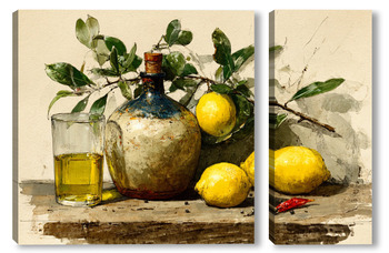 Модульная картина Лимонный натюрморт