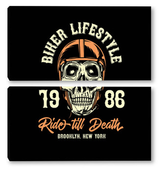 Модульная картина Череп байкер "Biker Lifestyle"