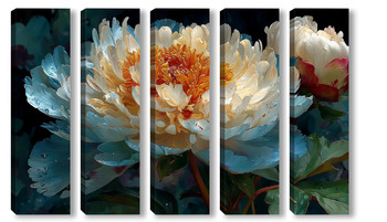 Модульная картина Цветущий пион