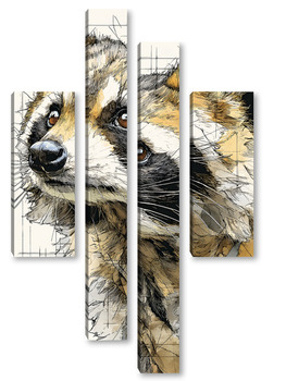 Модульная картина Енот