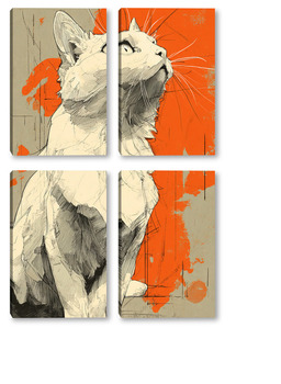 Модульная картина Кошка