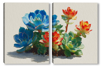 Модульная картина Суккуленты