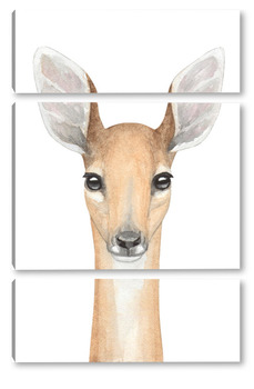 Модульная картина Олененок, серия "Лесные животные"