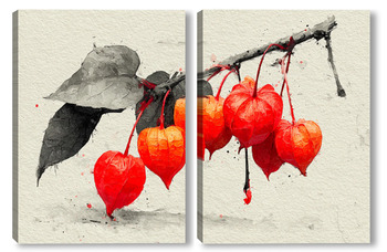 Модульная картина Фонарики физалиса