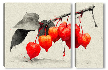 Модульная картина Фонарики физалиса