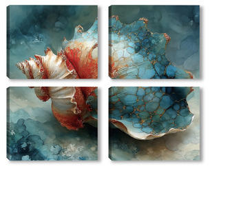 Модульная картина Раковина в океане